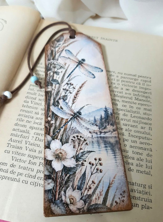 Semn de carte handmade - Natura in acuarela