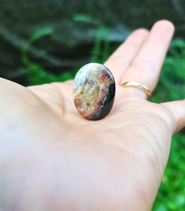 Inel Agata indiana si Argint 925 - IN1388 - Inel pietre semipretioase, inel negru reglabil, inel agat, cadou sotie, inel cadou, bijuterii cadou, bijuterii agate, cristale vindecatoare, cristaloterapie, cristale de colectie