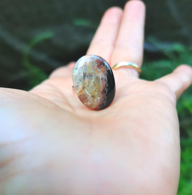Inel Agata indiana si Argint 925 - IN1388 - Inel pietre semipretioase, inel negru reglabil, inel agat, cadou sotie, inel cadou, bijuterii cadou, bijuterii agate, cristale vindecatoare, cristaloterapie, cristale de colectie