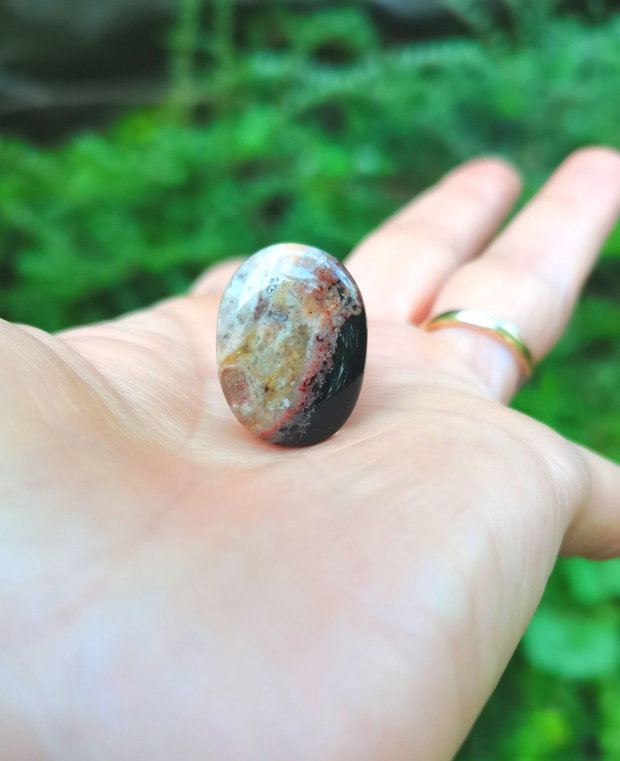 Inel Agata indiana si Argint 925 - IN1388 - Inel pietre semipretioase, inel negru reglabil, inel agat, cadou sotie, inel cadou, bijuterii cadou, bijuterii agate, cristale vindecatoare, cristaloterapie, cristale de colectie