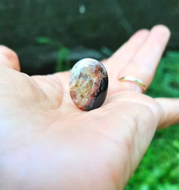 Inel Agata indiana si Argint 925 - IN1388 - Inel pietre semipretioase, inel negru reglabil, inel agat, cadou sotie, inel cadou, bijuterii cadou, bijuterii agate, cristale vindecatoare, cristaloterapie, cristale de colectie
