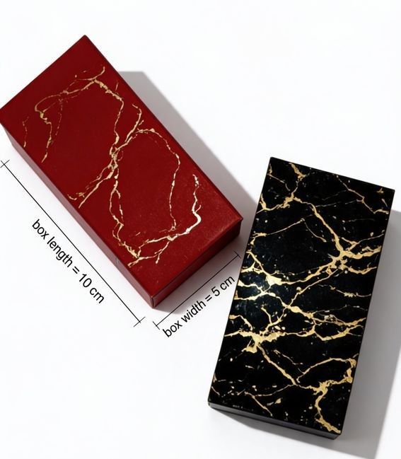Cutie Cadou de Lux cu Sertar din Rășină Epoxidică Efect Marmură și Aur, Elegant de Birou și Bijuterii 12x6 cm 2+2 cadou