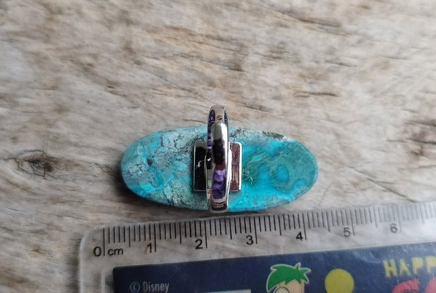 Inel reglabil, malachit / argint