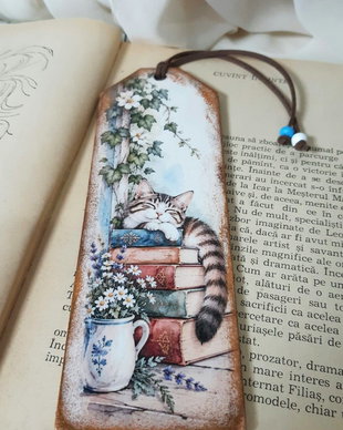 Semn de carte handmade - Cititul, un mic rasfat