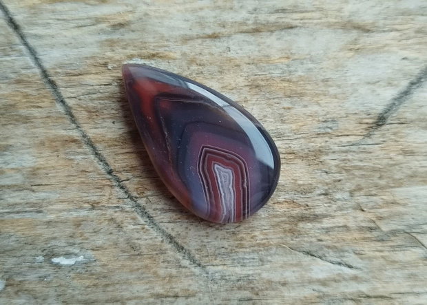 Cabochon agata sardonyx, 33x19x5 mm