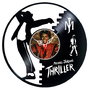 Ceas de perete decorativ realizat din disc de vinil, Model Michael Jackson Thriller Pop Star, Negru, 30 cm