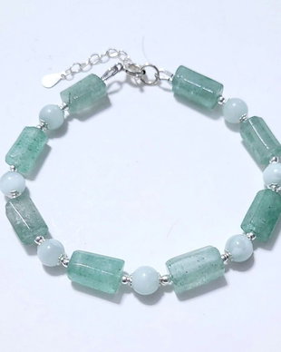 Bratara argint 925 cu aventurin, larimar verde si hematit