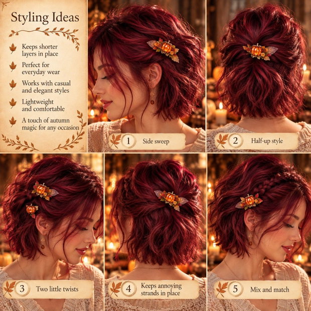 Emberleaf set agrafă de păr și ac de păr
