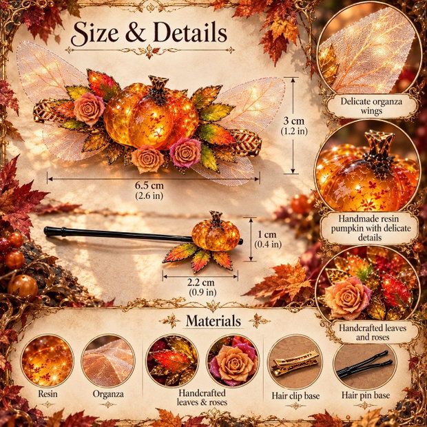 Emberleaf set agrafă de păr și ac de păr