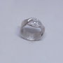 Inel unicat din argint pur, cu design fluid si cristal Cubic Zirconia