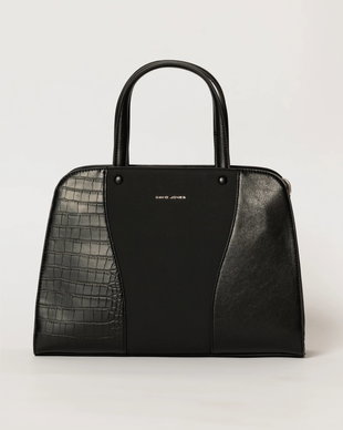 Geanta neagra office cu maner dublu si design snake