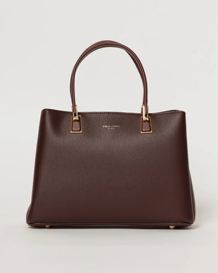 Geanta burgundy office patrata din piele ecologica cu maner dublu