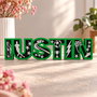 Nume personalizat din lemn, decor 3D stratificat