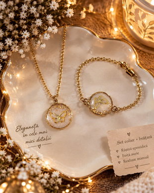 Set colier și brățara Fluture