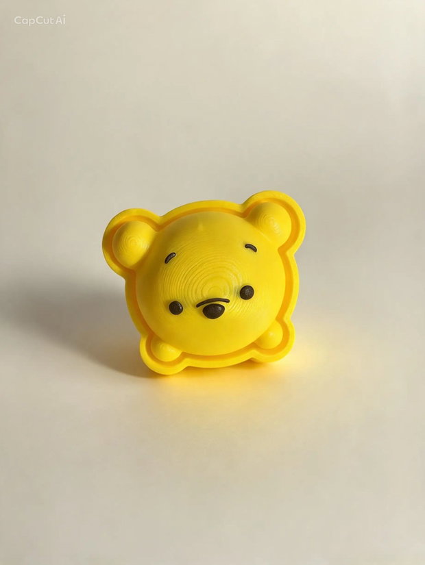 Breloc 3D Ursuleț Galben Accesoriu drăguț pentru chei sau ghiozdan, cadou, imprimeu 3D