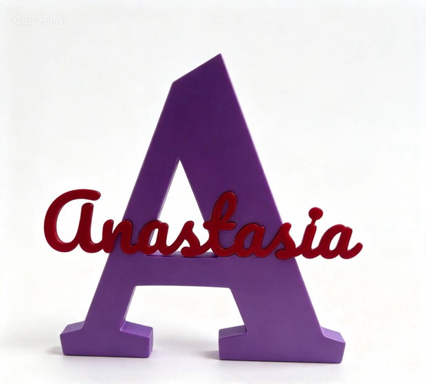 Literă 3D decorativă personalizată cu nume (15x12 cm)  Decorațiune cameră copii, cadou original
