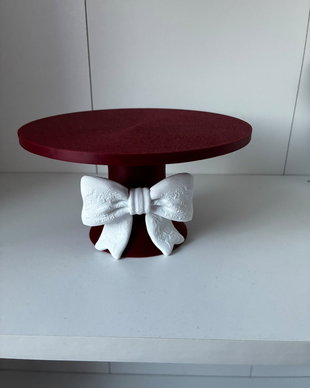 Suport decorativ 3D pentru tort și prăjituri cu fundă  Platou înălțat deserturi, candy bar, cadou