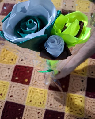 Buchet 3 trandafiri handmade
