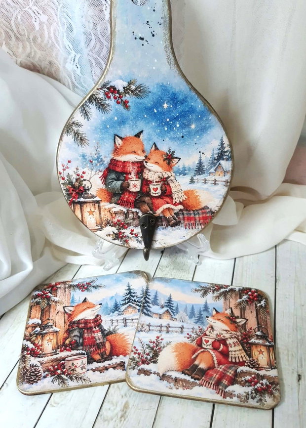 Set cadou de Crăciun  - Poveste de iarnă cu vulpi
