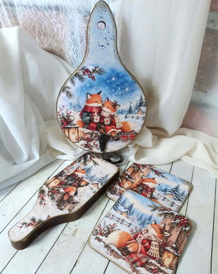 Set cadou de Crăciun  - Poveste de iarnă cu vulpi
