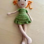 Amigurumi, fata cu par portocaliu, jucarie crosetata
