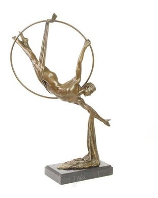 Dansator in cerc-statueta din bronz cu un soclu marmura