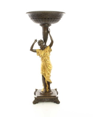 Augustus-statueta din bronz cu un soclu din marmura