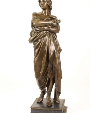 Augustus-statueta din bronz cu un soclu din marmura