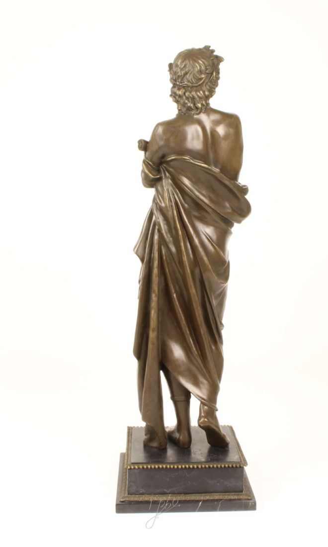 Augustus-statueta din bronz cu un soclu din marmura