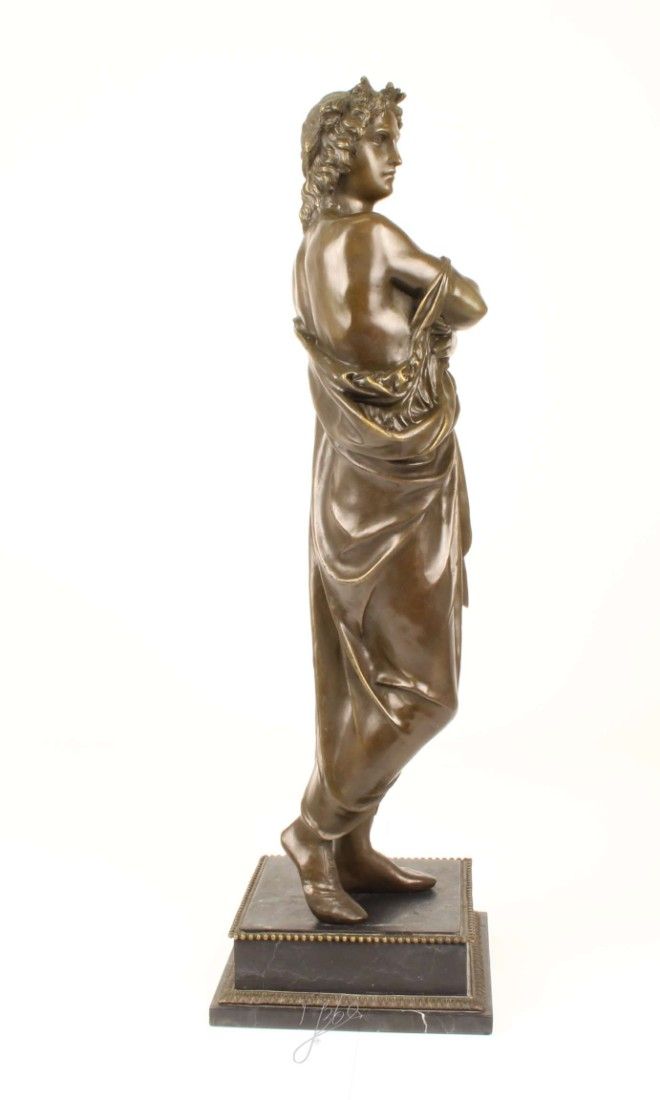 Augustus-statueta din bronz cu un soclu din marmura