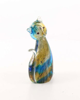 Pisicuta-figurina din sticla Murano