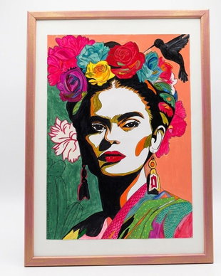 Frida Kahlo. Tablou pictat manual