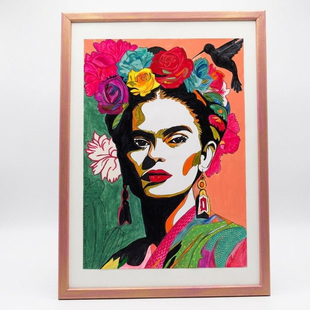 Frida Kahlo. Tablou pictat manual