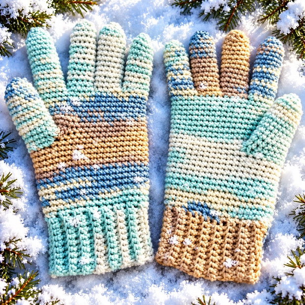 Manusi cosetate cu deget frozen