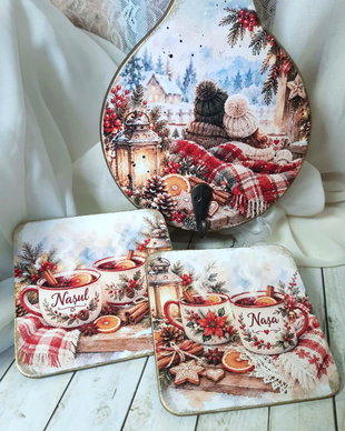 Set cadou de Crăciun pentru Nași  Poveste de iarnă