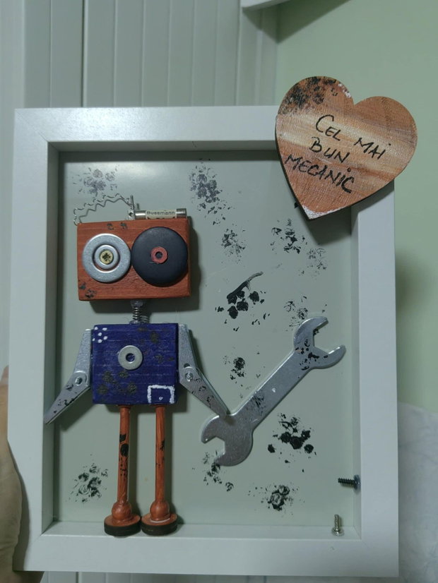 Cadoul perfect pentru EL există! Tablouri inedite cu roboței realizați manual