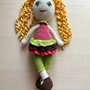 Amigurumi, fata cu codite blonde, jucarie crosetata