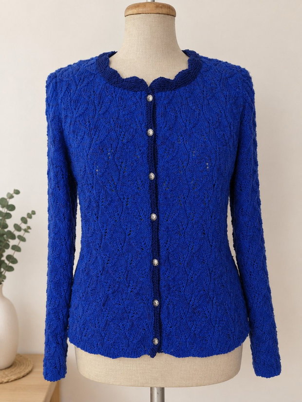 Jacheta handmade din fir merinos