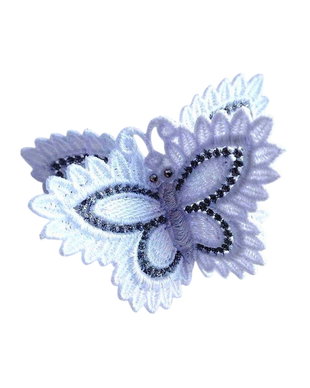 Brosa Fluture Alb Delicat