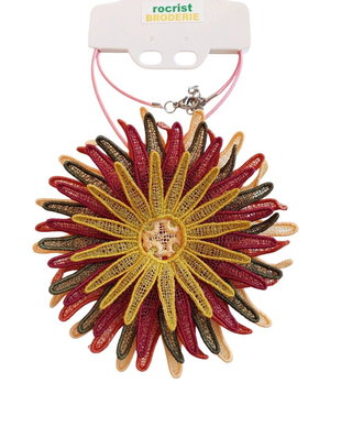 Colier Crizantemă Elegantă  Colier Brodat
