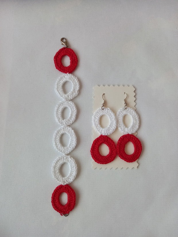 Set bratara și cercei handmade