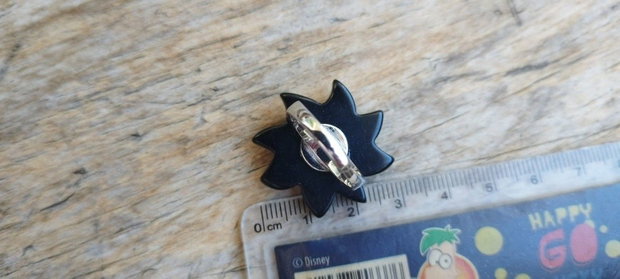 Inel floare obsidian / reglabil, argint rodiat