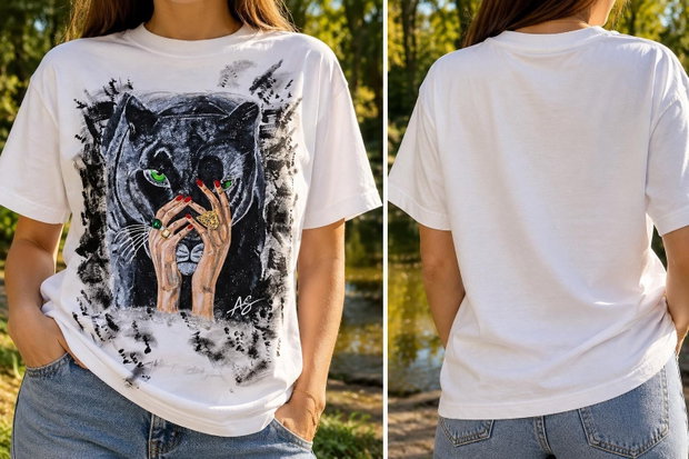 Tricou pictat manual