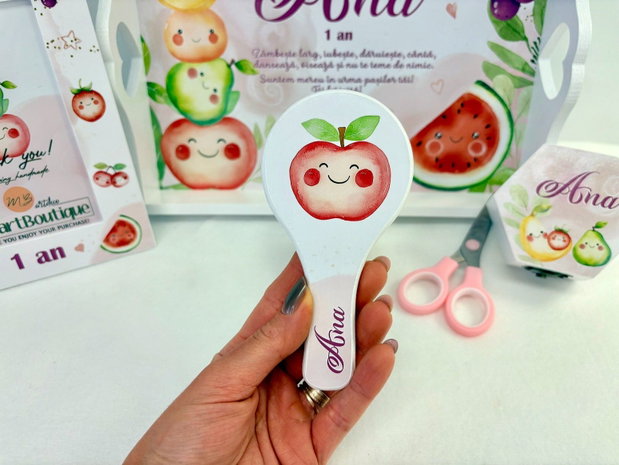 Set aniversar personalizat 1 anisor - Fructe- Tavita mot si accesorii
