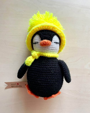 Amigurumi, pinguin, jucarie crosetata
