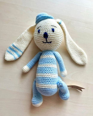 Amigurumi, catel cu urechi lungi, jucarie crosetata