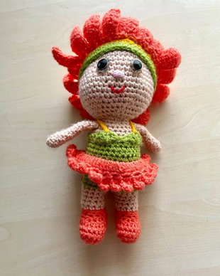 Amigurumi, fata floare, jucarie crosetata