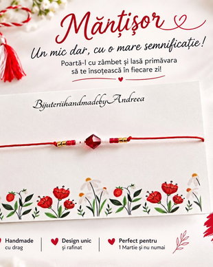 Bratara Martisor cu Swarovski si margele Miyuki