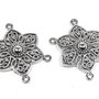 Link din aliaj metalic, argintiu antichizat, 2 siruri, 32×29 mm