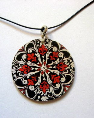 Colier lemn  cu mandala 52843